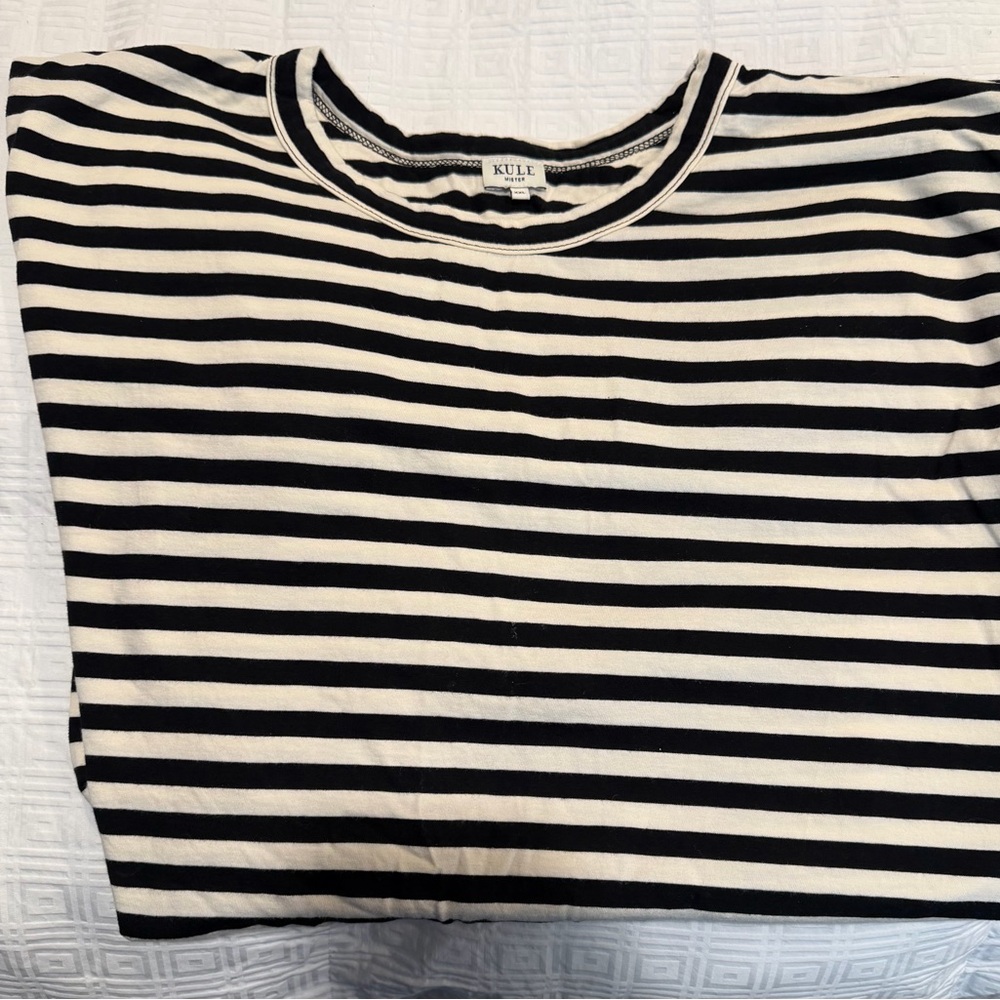 KULE Classic Black and White Striped Tee